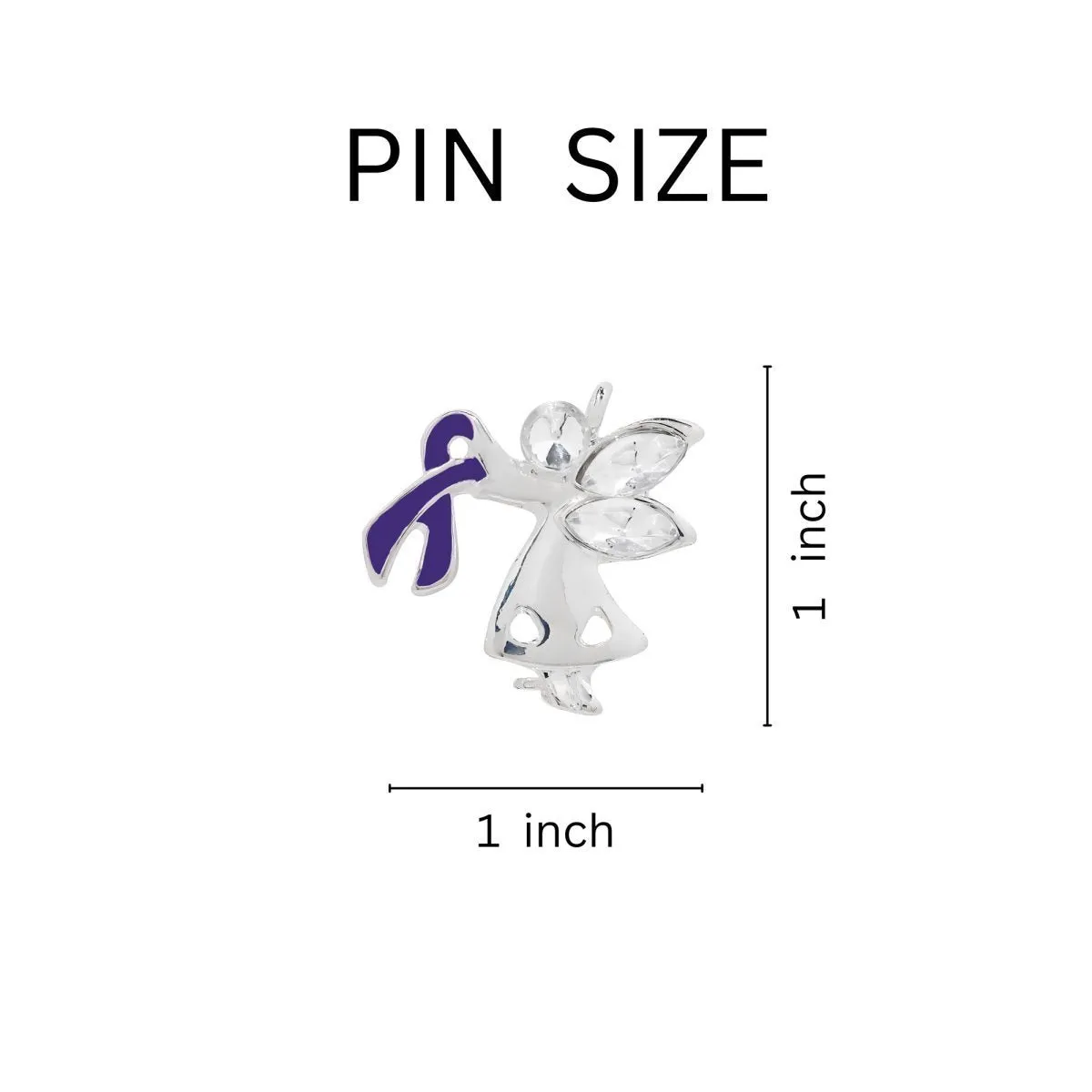 Angel By My Side Pancreatic Cancer Awareness Ribbon Pins