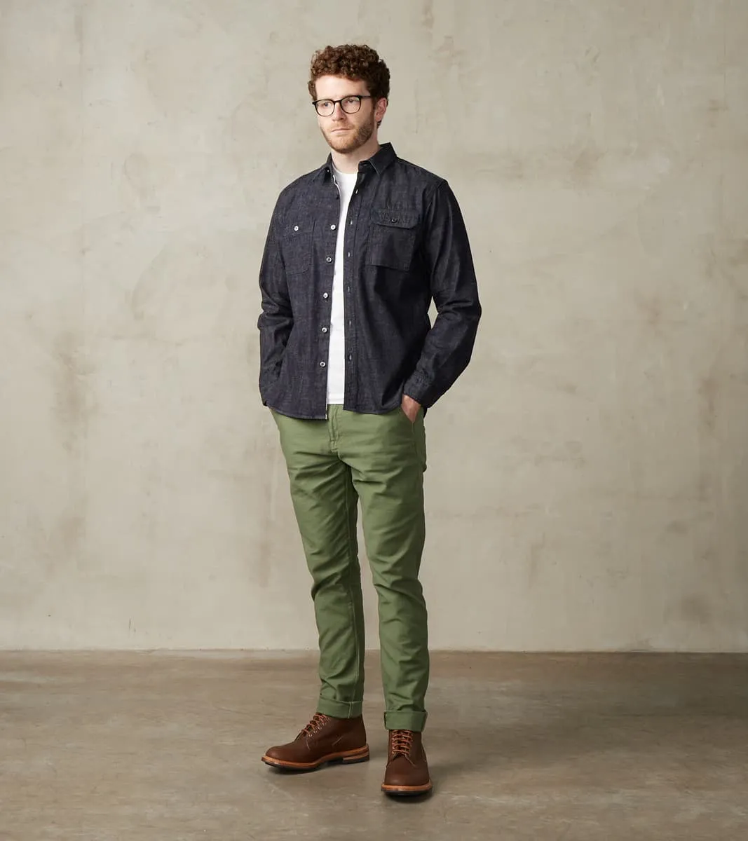 BC-01 New Tapered Chino - 10oz Army Green Military Twill