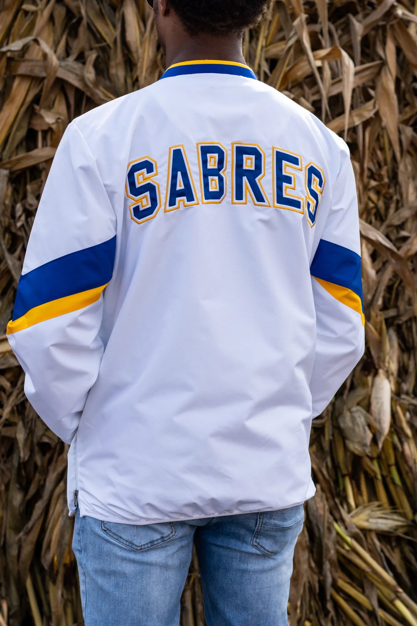 Buffalo Sabres Yard Line White V-Neck Pullover