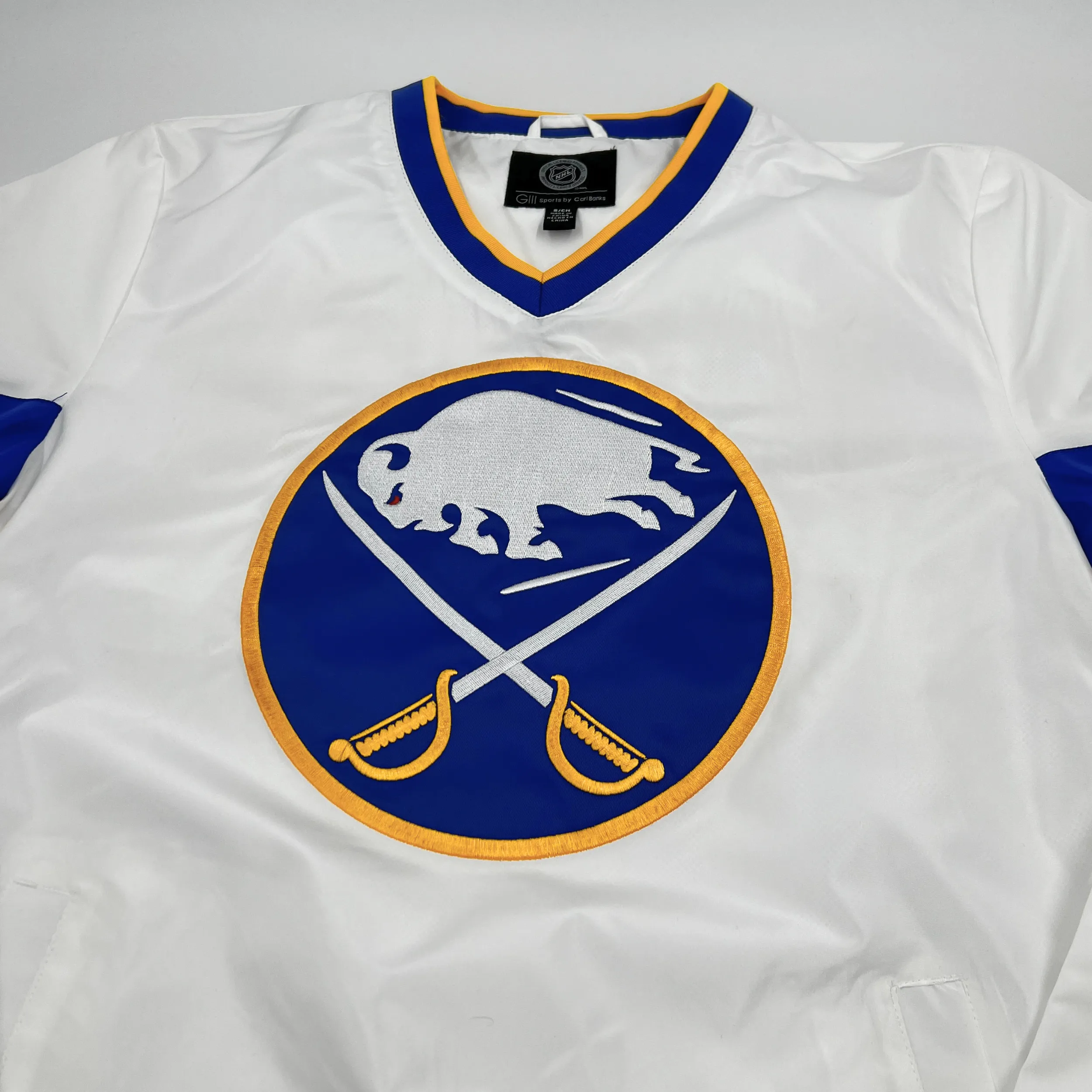 Buffalo Sabres Yard Line White V-Neck Pullover