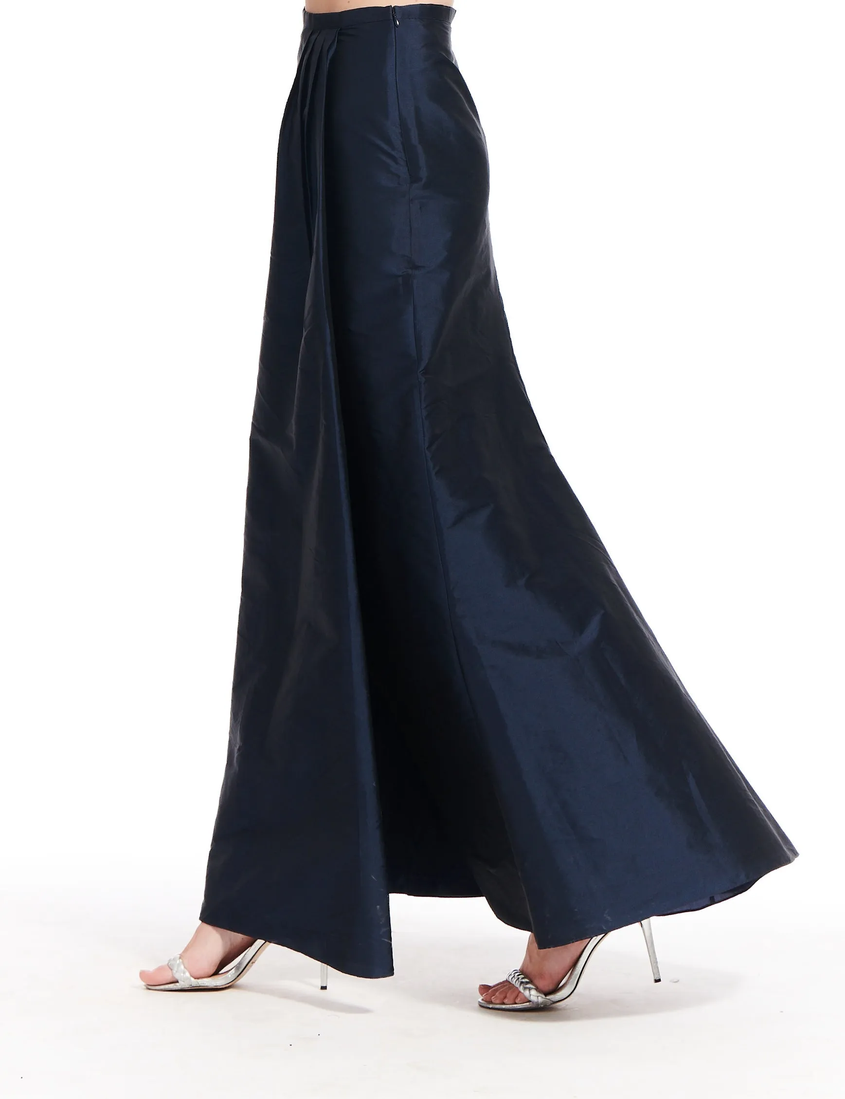 CLASSIC COLORS TAFFETA SLIM WRAP SKIRT BLACK, SILVER, CHAMPAGNE, IVORY