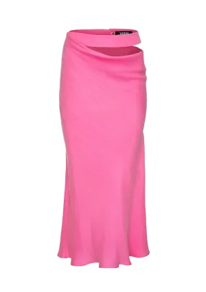 Cut-Out Cupro Midi Skirt