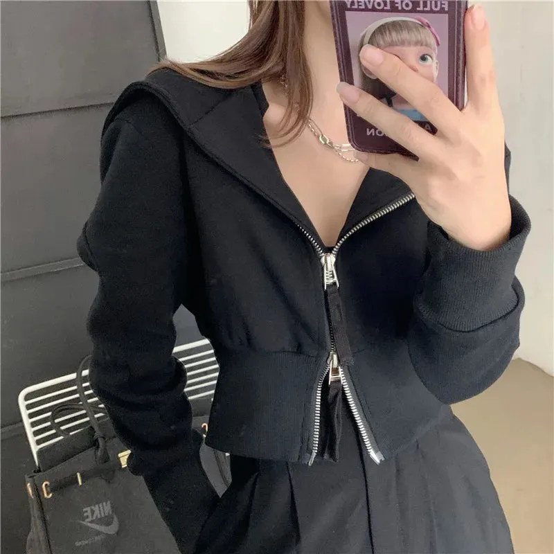 Fashion Streetwear Double Zip Loose Casual Autumn Hoodie