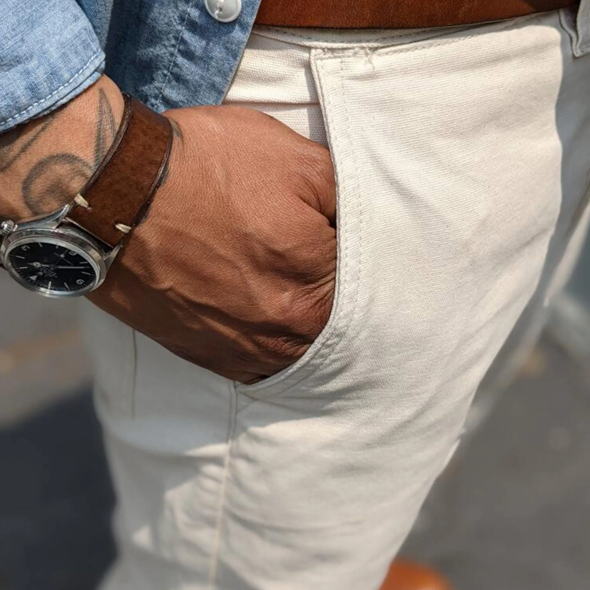 Foundation Essential Canvas Pant - Brushed Natural