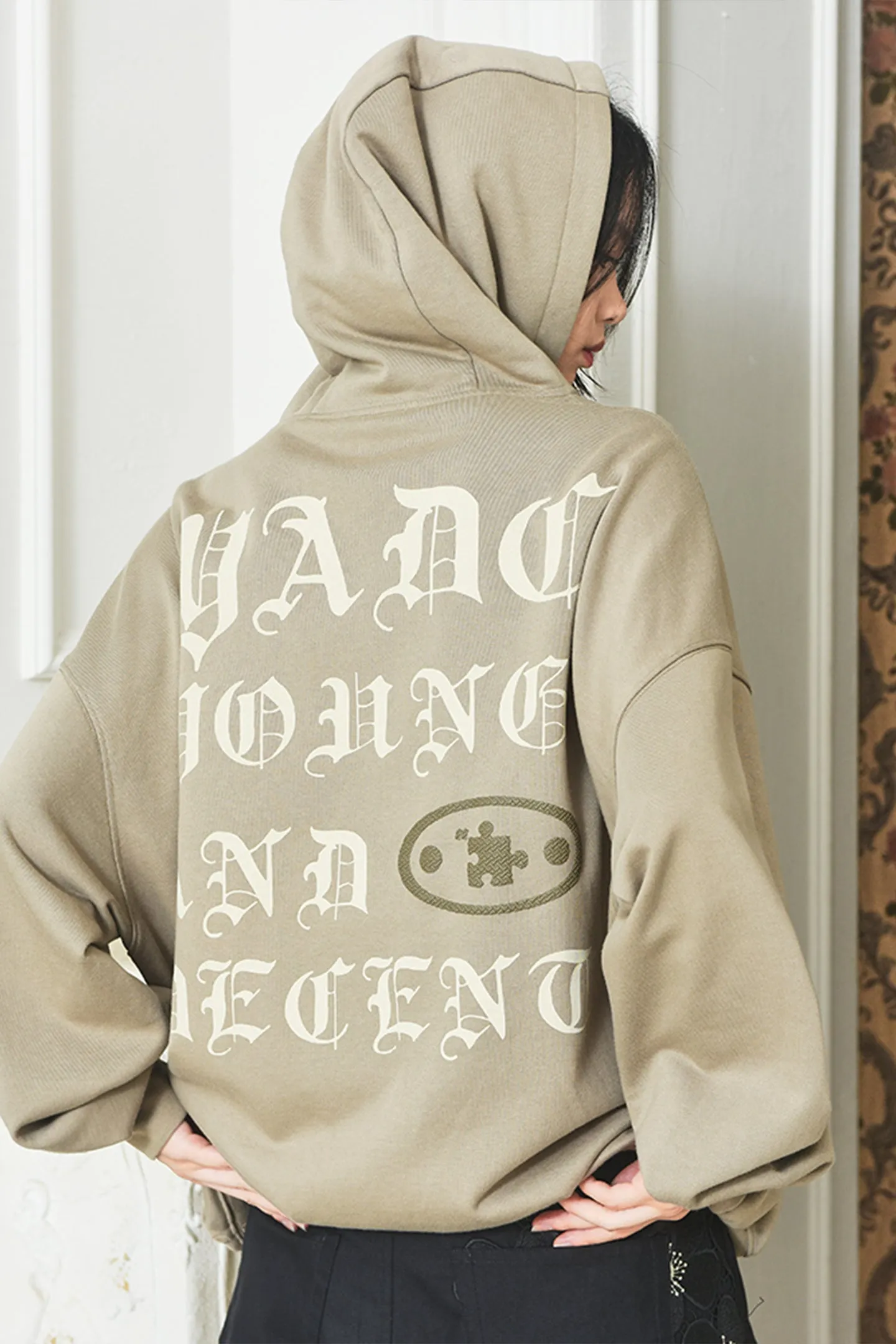 Gothic Hole Hooded Hip-hop Pocket Versatile Sweatshirt