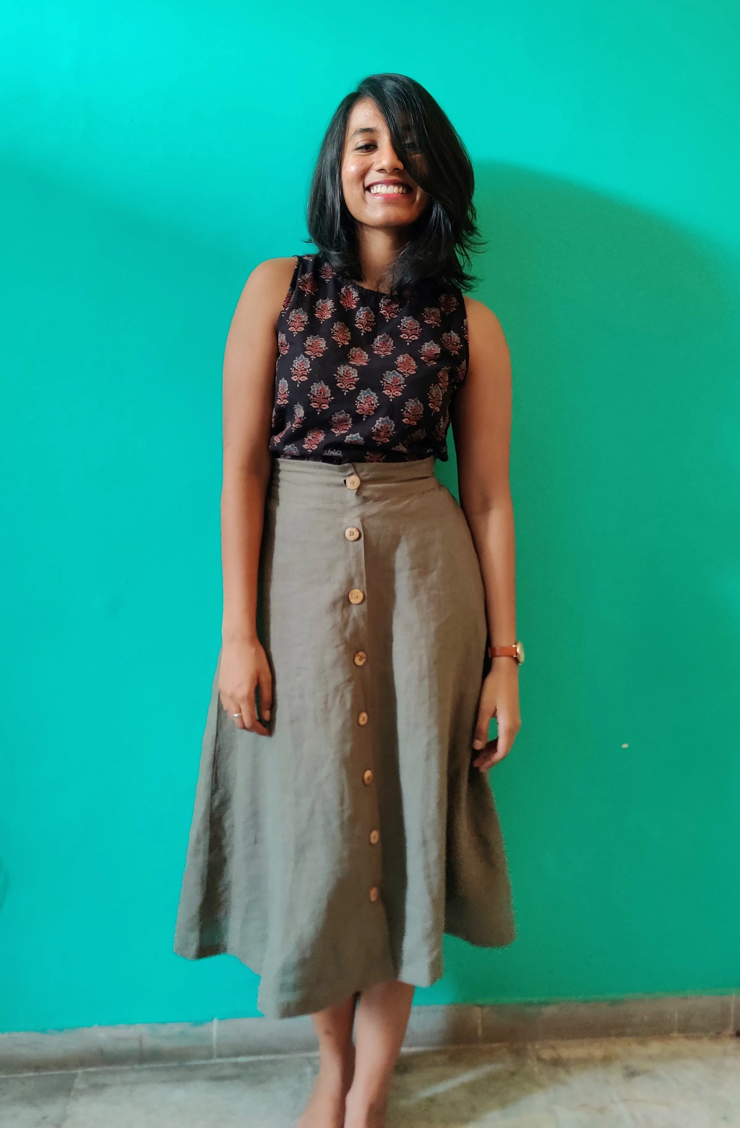 Henna Button Skirt