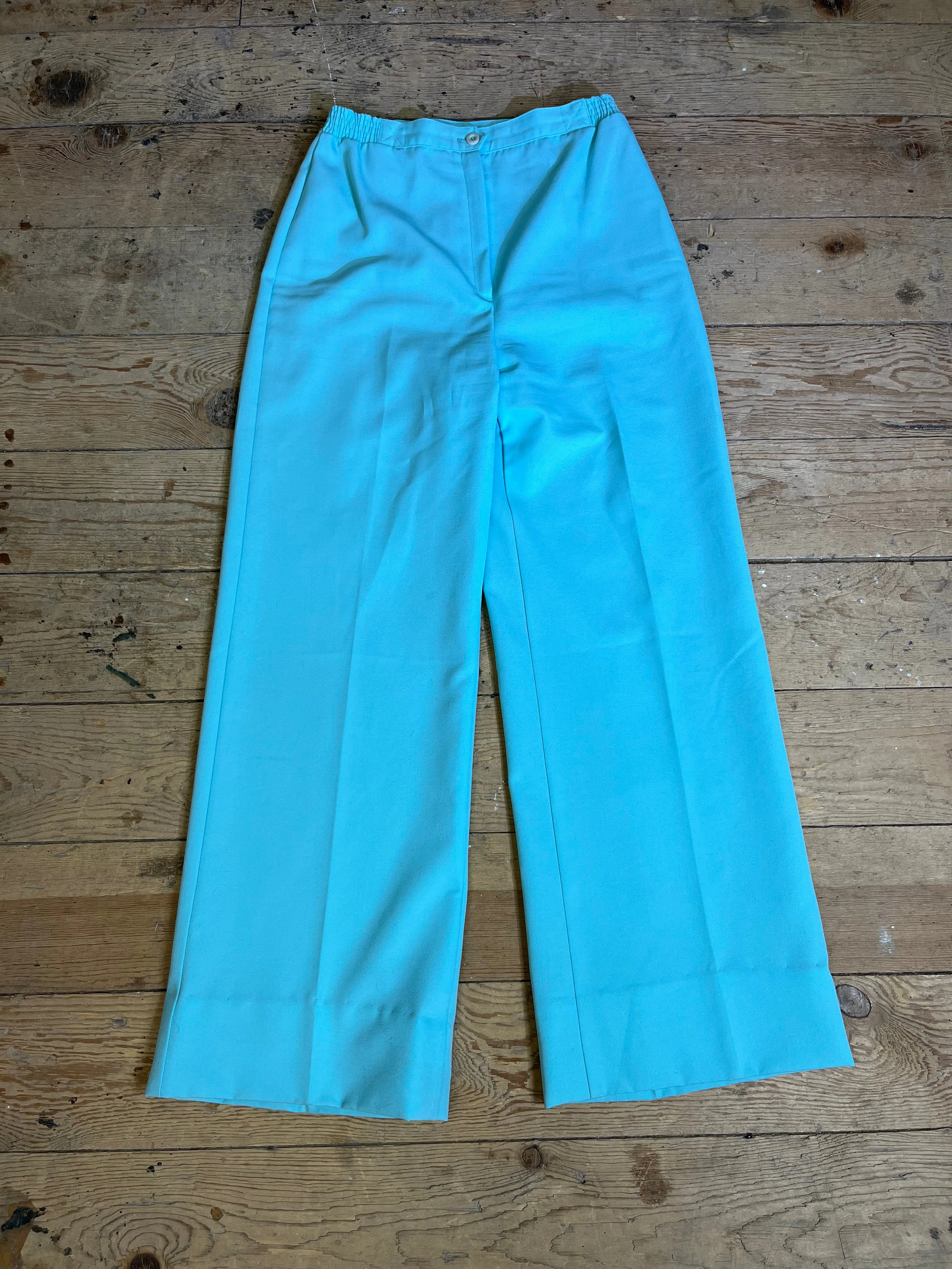 High Rise Seafoam Teal Trousers