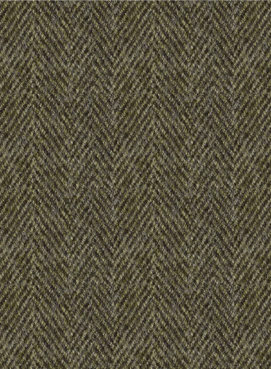 Highlander Olive Herringbone Hunter Style Tweed Jacket