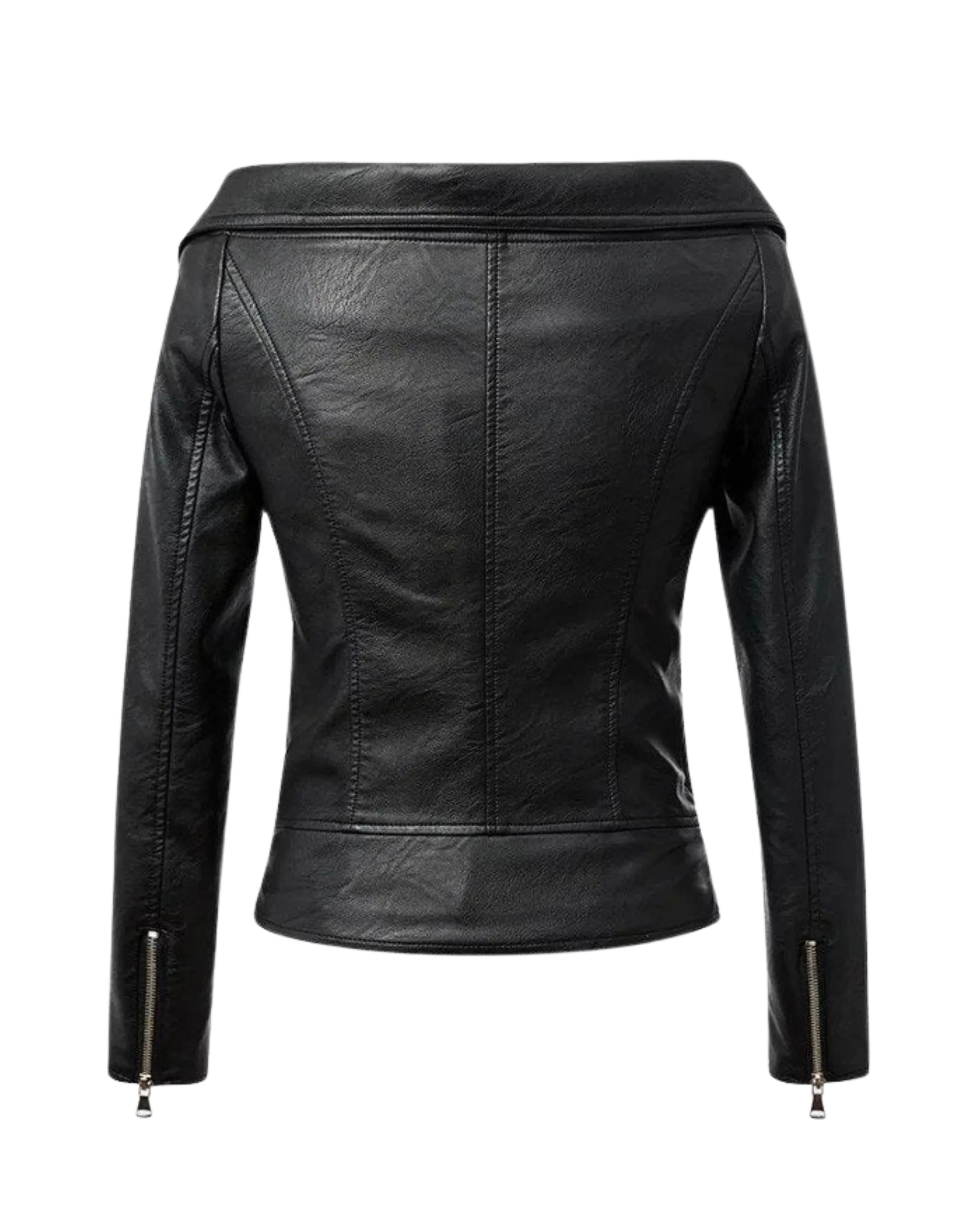 IAMC | Off Shoulder Leather Jacket