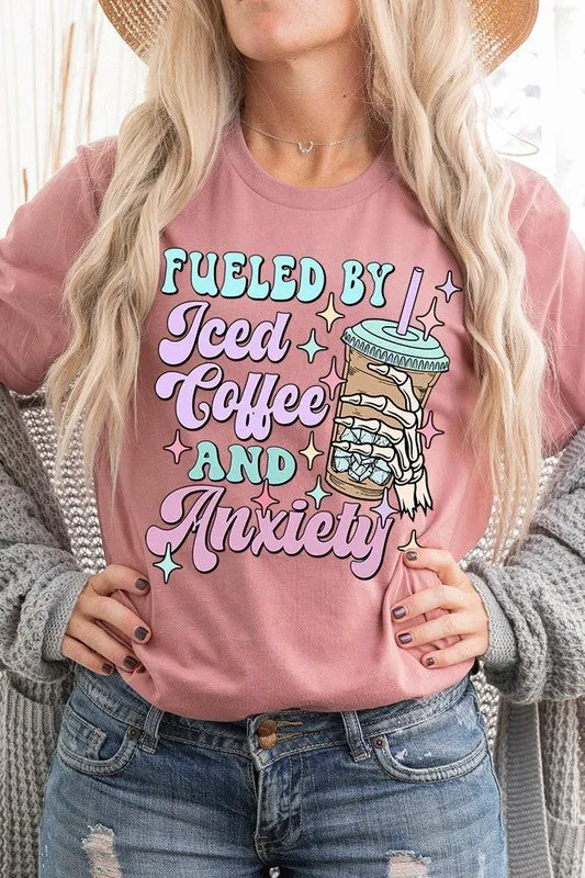 Iced Coffee Anxiety Skeleton Graphic T Shirt