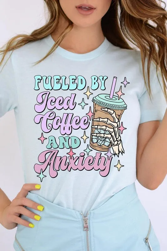 Iced Coffee Anxiety Skeleton Graphic T Shirt