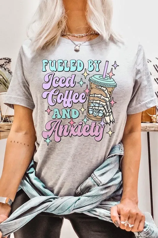 Iced Coffee Anxiety Skeleton Graphic T Shirt