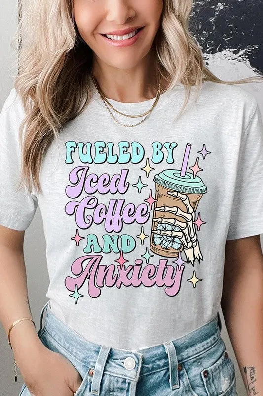 Iced Coffee Anxiety Skeleton Graphic T Shirt