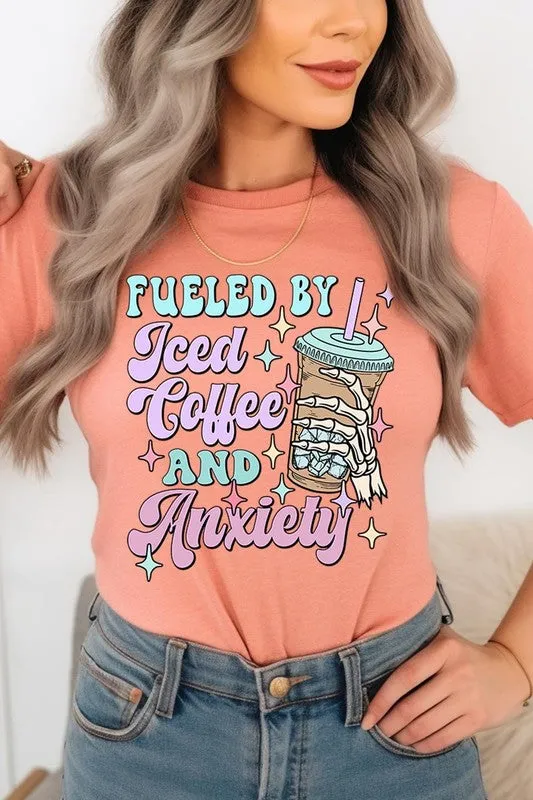 Iced Coffee Anxiety Skeleton Graphic T Shirt