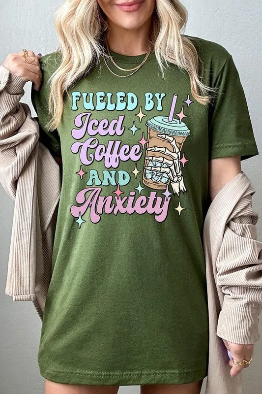 Iced Coffee Anxiety Skeleton Graphic T Shirt