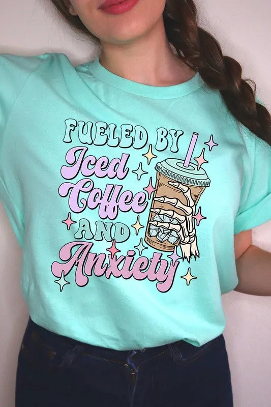 Iced Coffee Anxiety Skeleton Graphic T Shirt