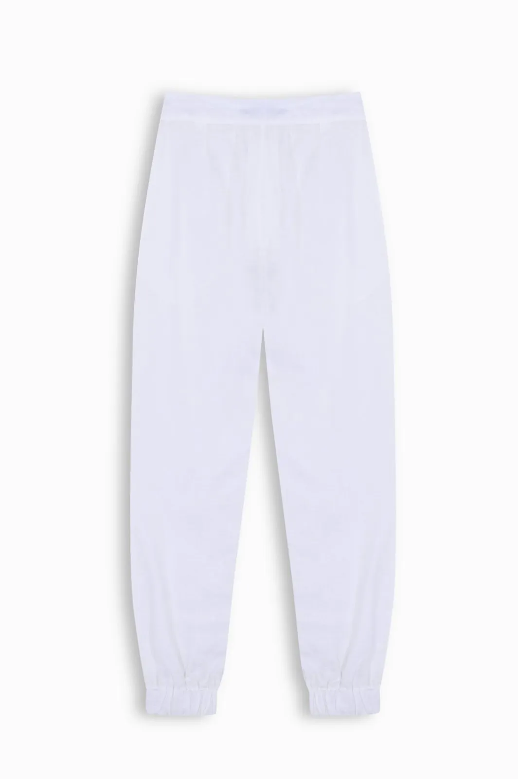 Ivory Linen Tapered Trousers