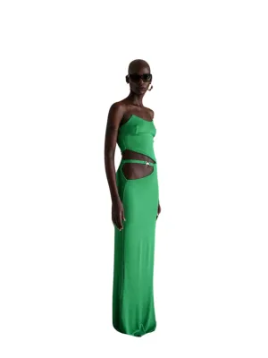 Lama Jouni Buckle Straight Strap Skirt Green