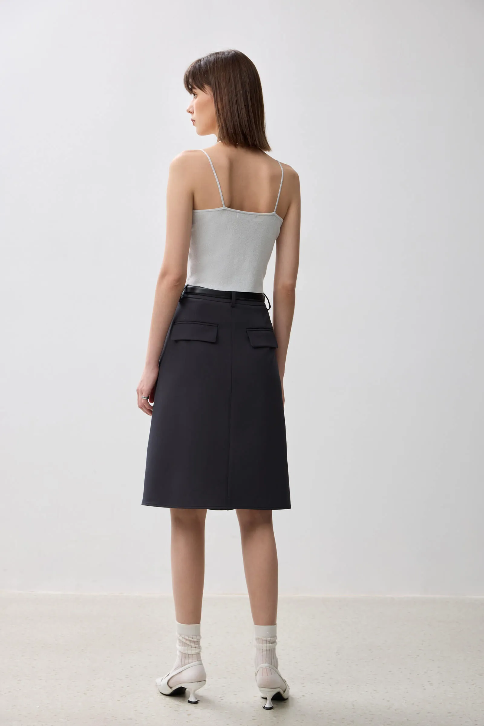 LILY Gray A-Line Skirt