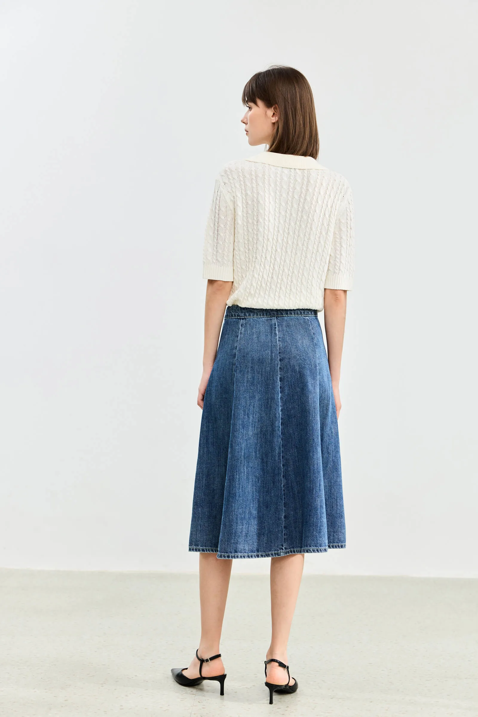 LILY High-Waist Denim Skirt