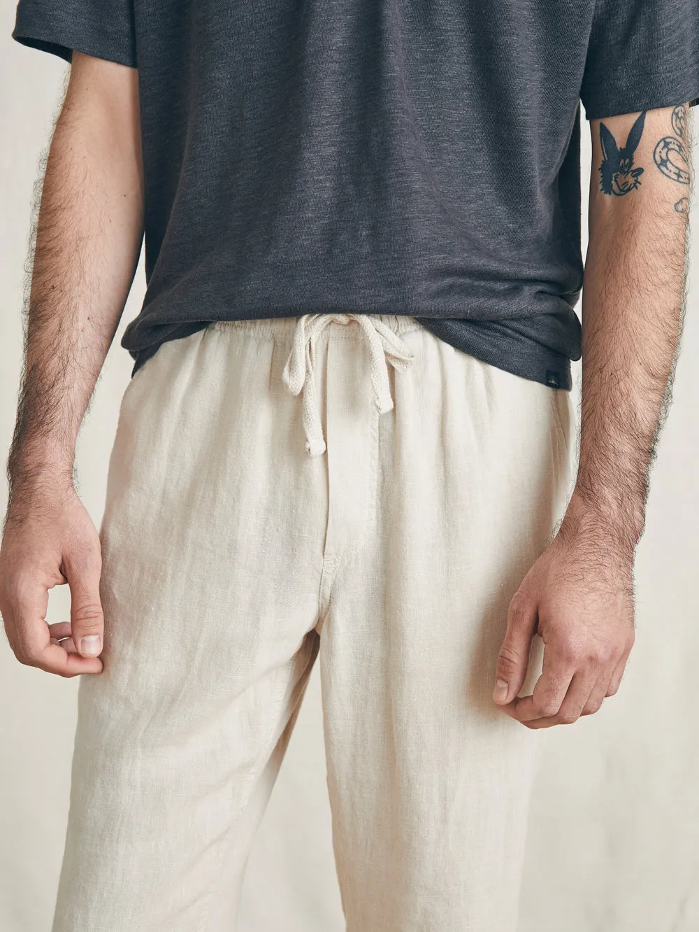 Linen Drawstring Pants - Weathered Sand