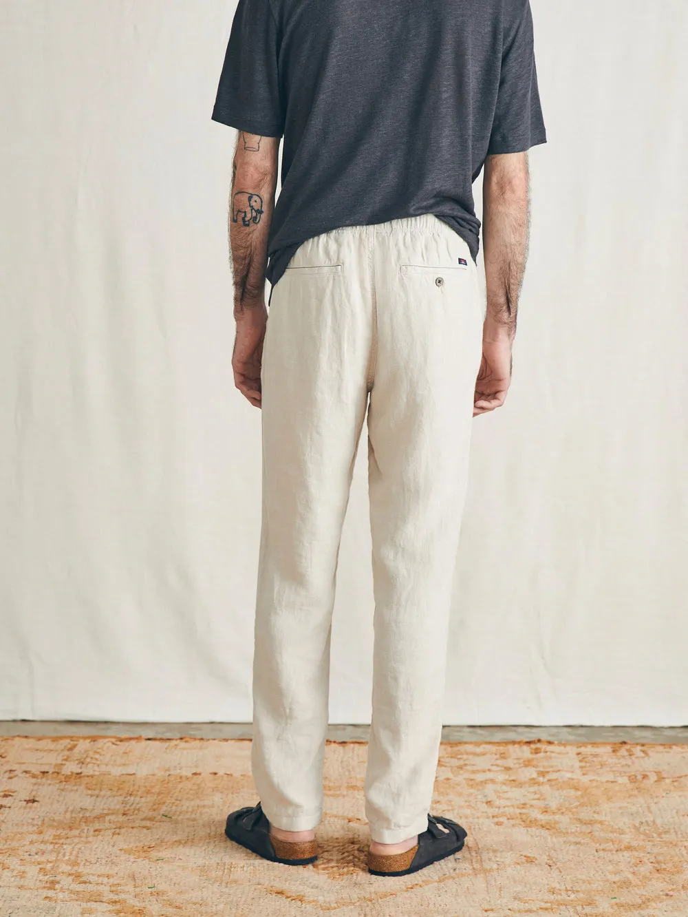 Linen Drawstring Pants - Weathered Sand