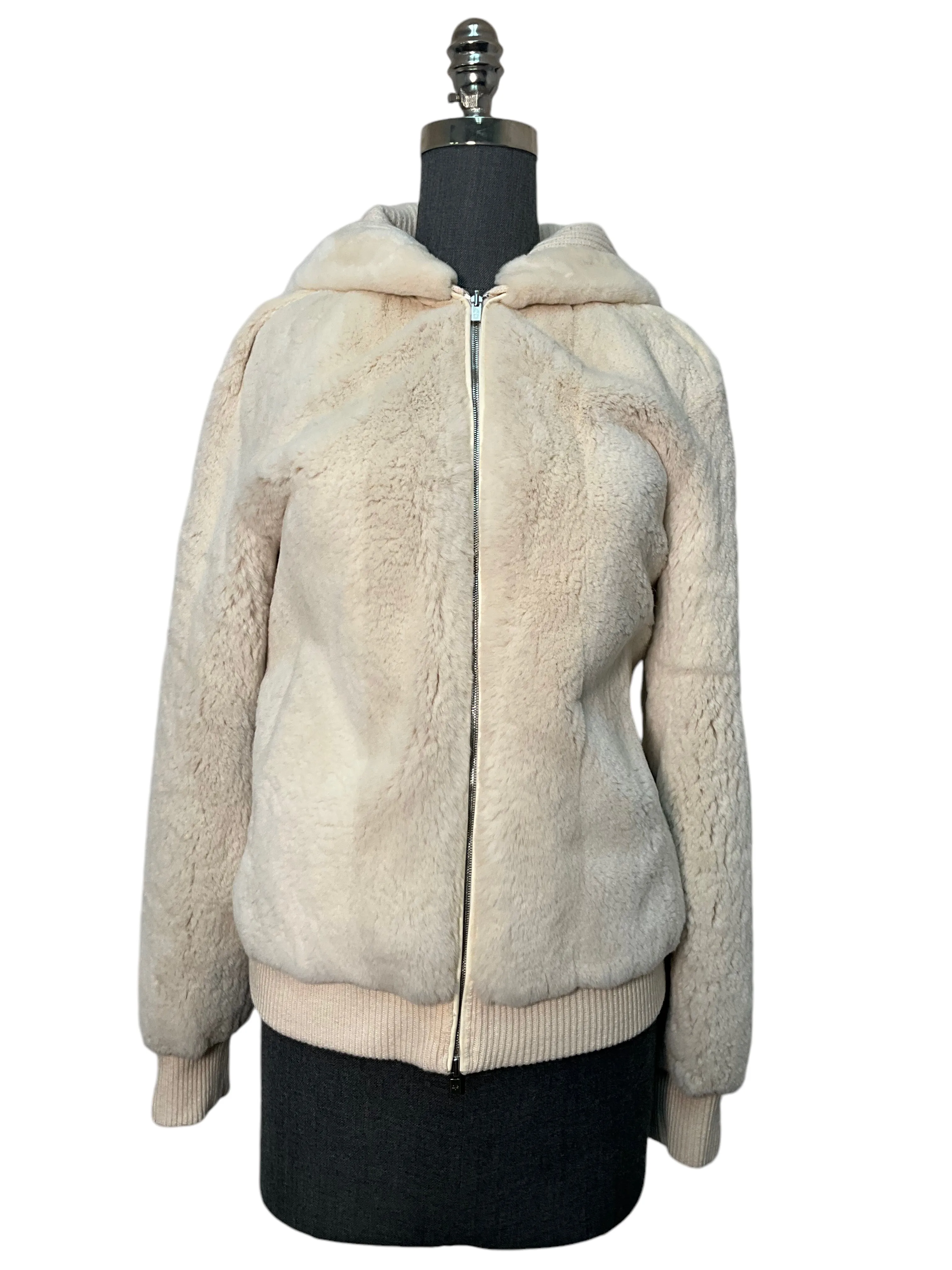 LORO PIANA Baby Cashmere Mink Fur Reversible Bomber Jacket Size M NWT