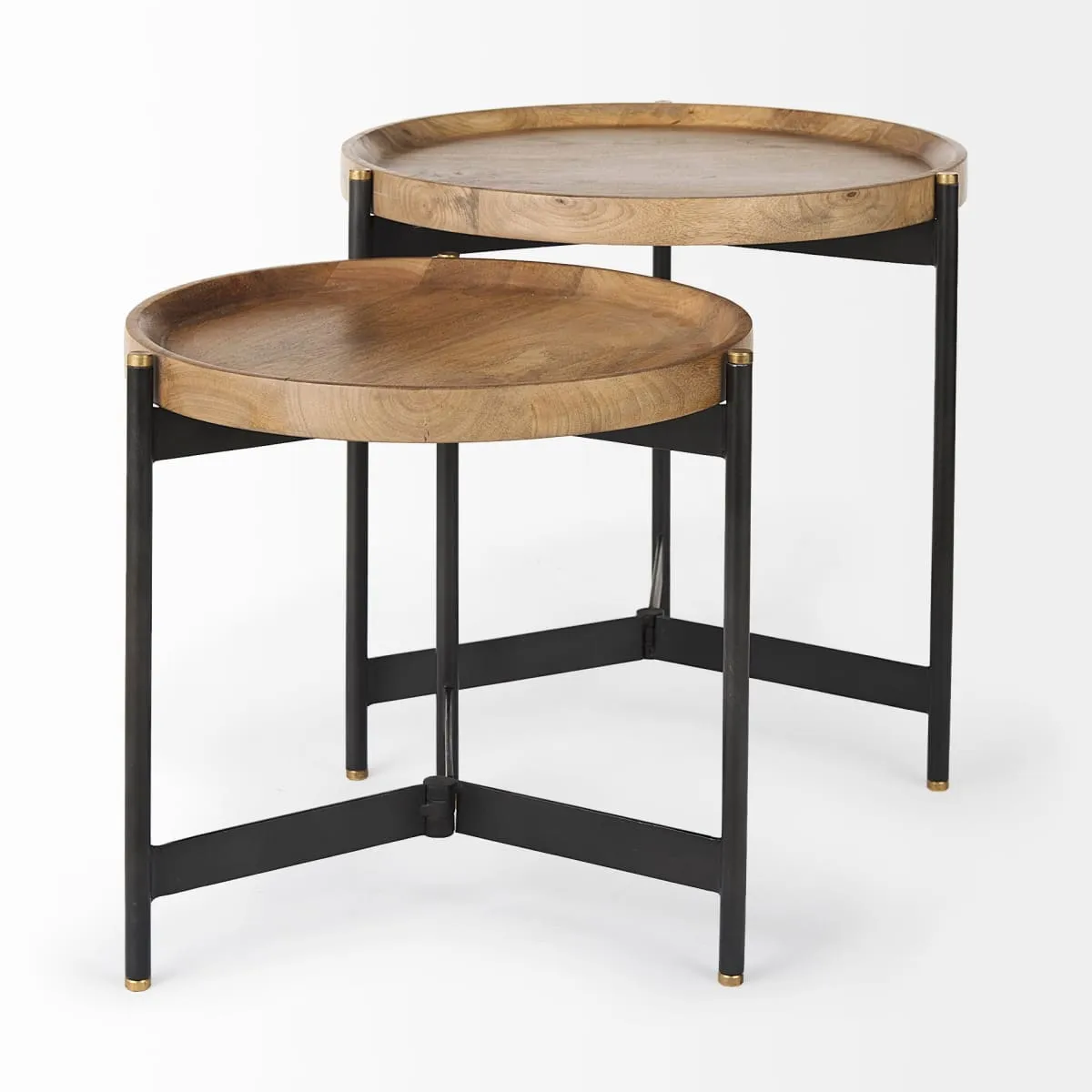 Marquisa Accent Table Brown Wood | Black Metal