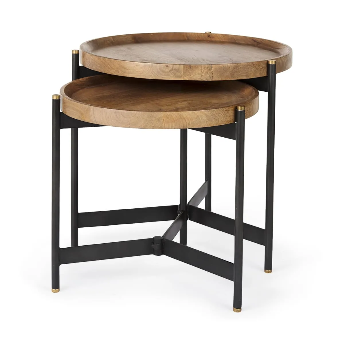 Marquisa Accent Table Brown Wood | Black Metal