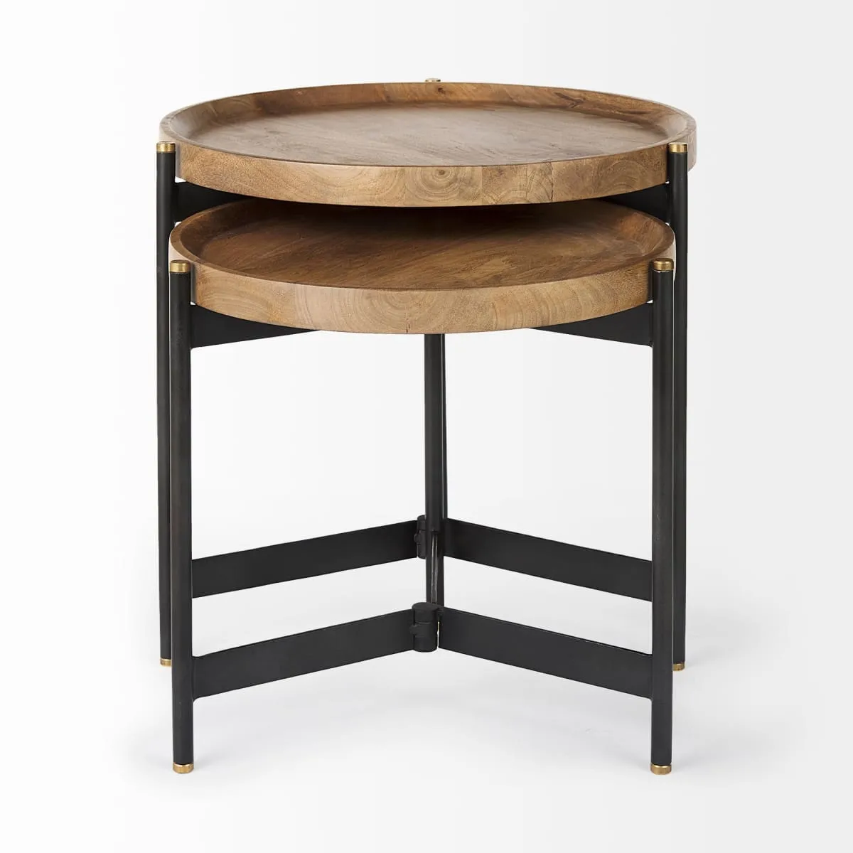 Marquisa Accent Table Brown Wood | Black Metal