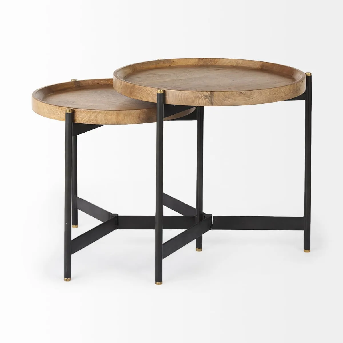 Marquisa Accent Table Brown Wood | Black Metal