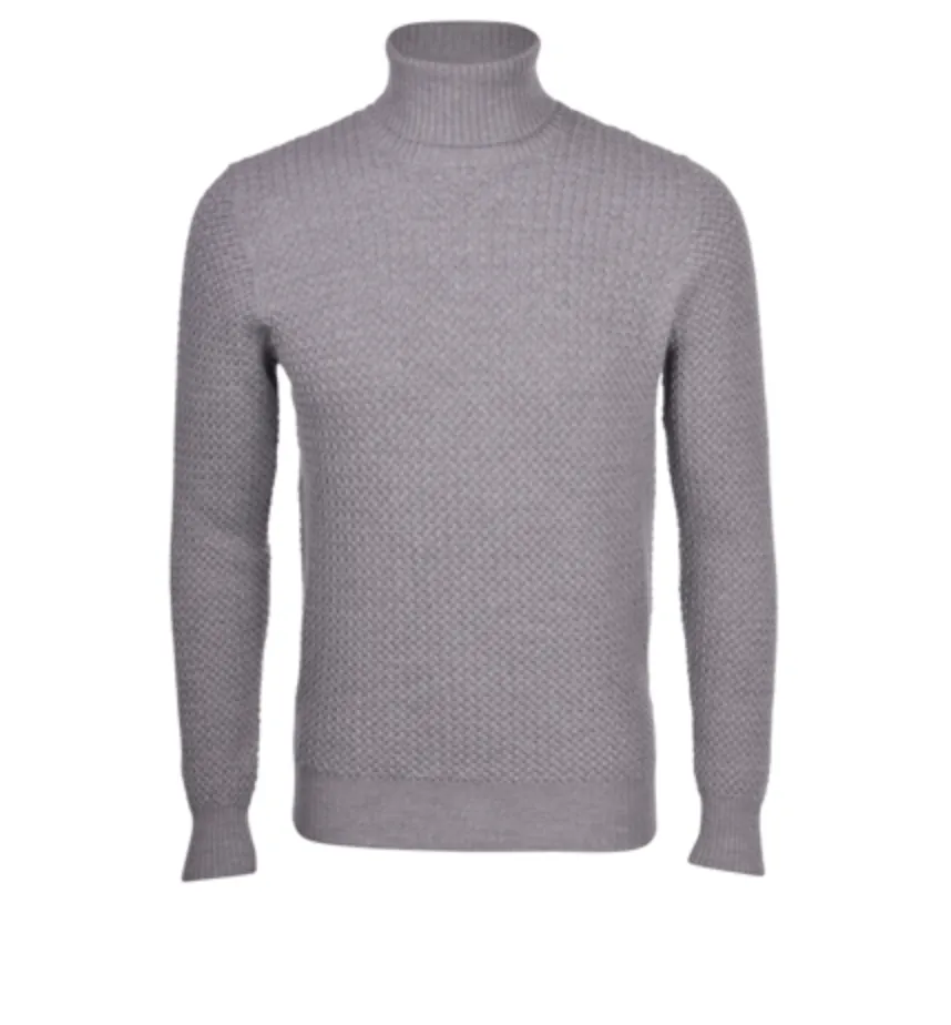 Micro Cable Turtleneck Sweater