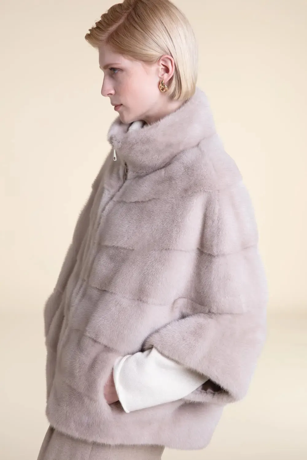 Mink fur cape