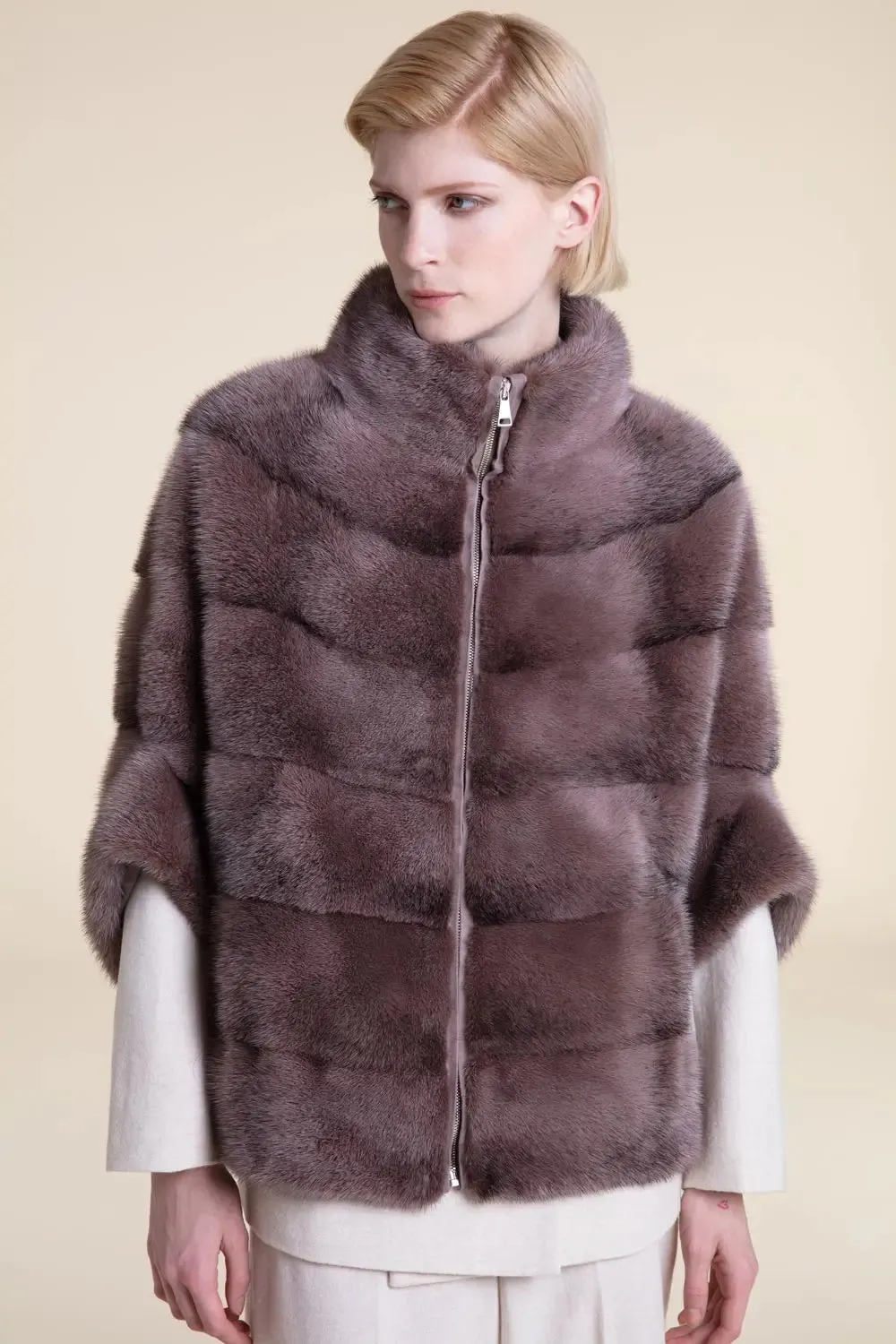 Mink jacket brown