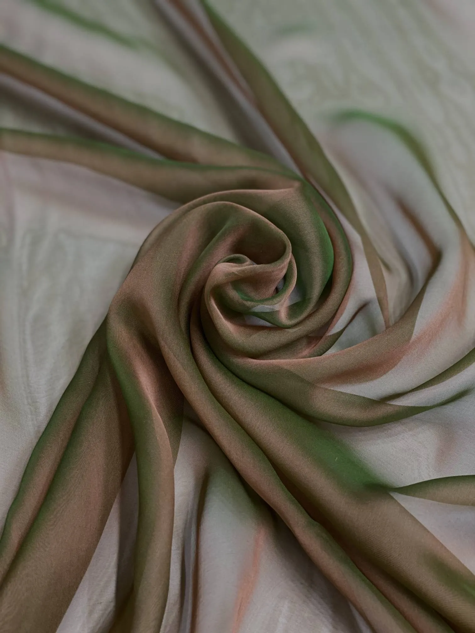 Mocha Mousse Iridescent Silk Chiffon IC-049 Fabric