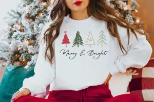 Modern Female All-match Christmas Hoodie - Merry Bright Outdoors