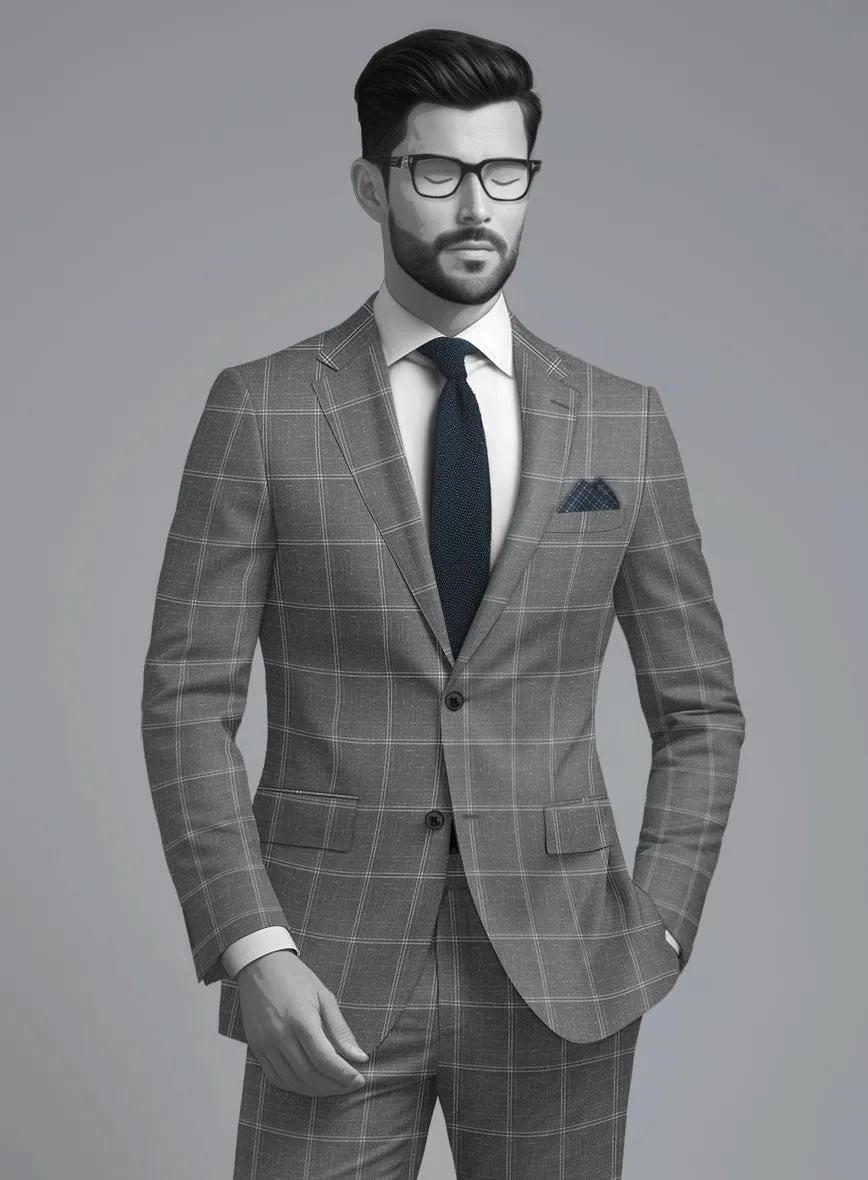 Napolean Noemi Windowpane Gray Wool Jacket