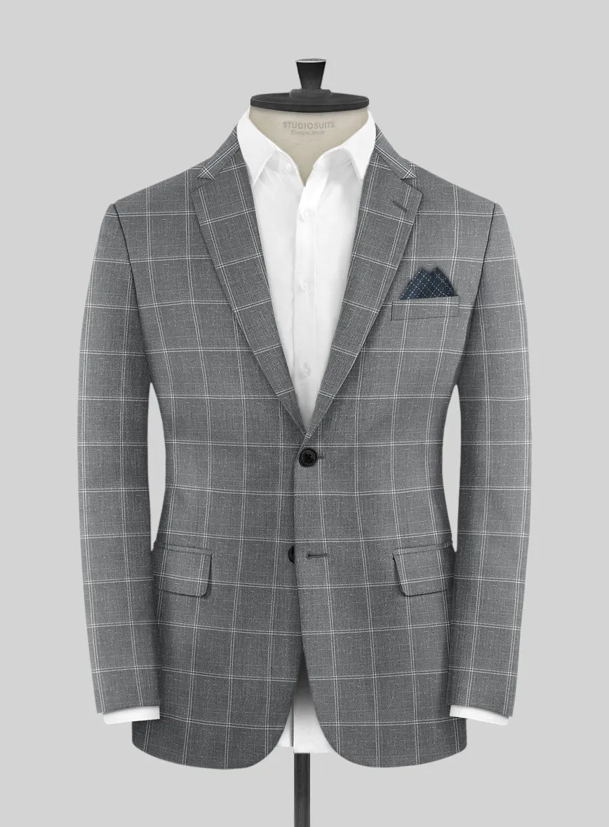 Napolean Noemi Windowpane Gray Wool Jacket