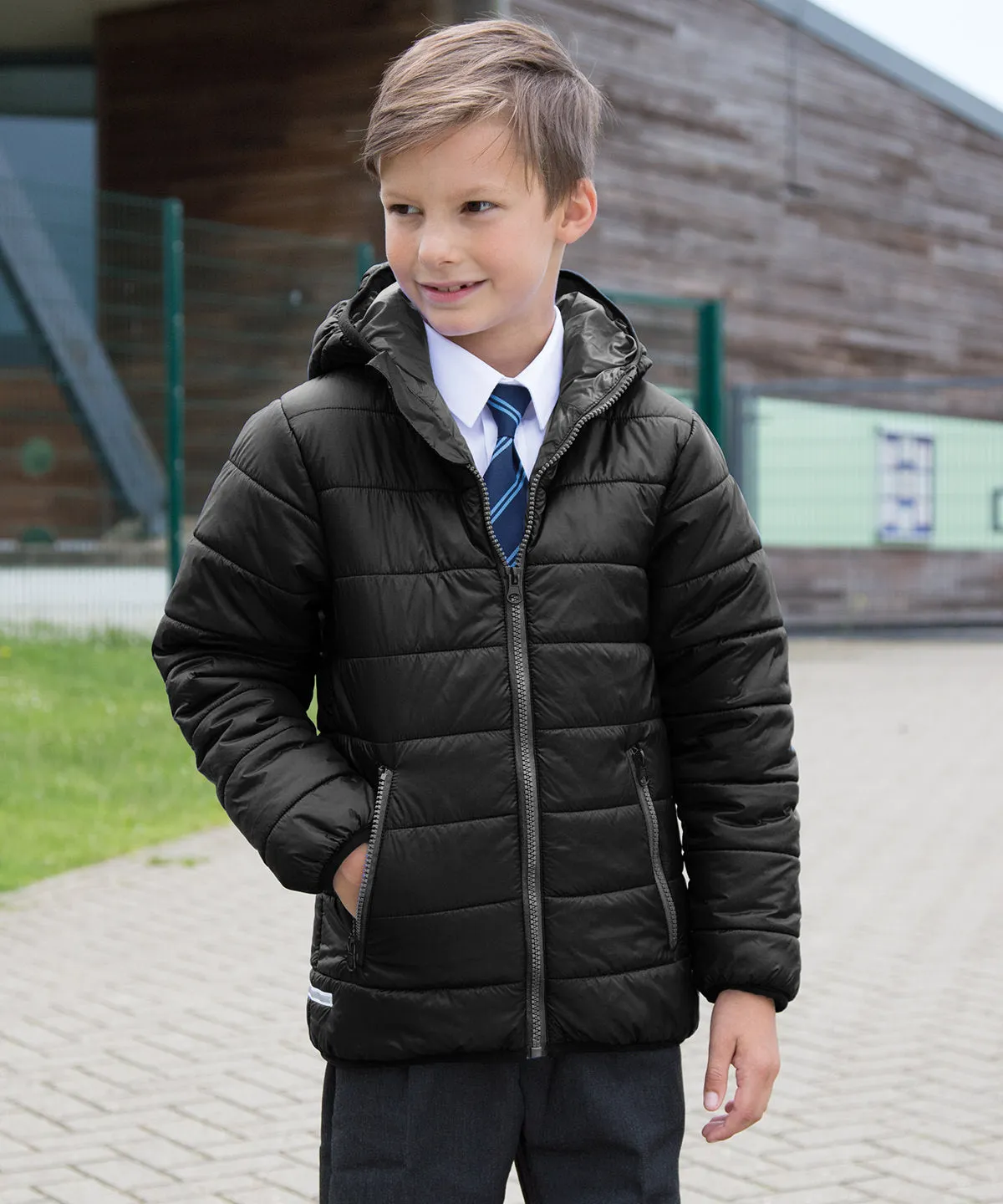 Navy/Lime - Core junior soft padded jacket