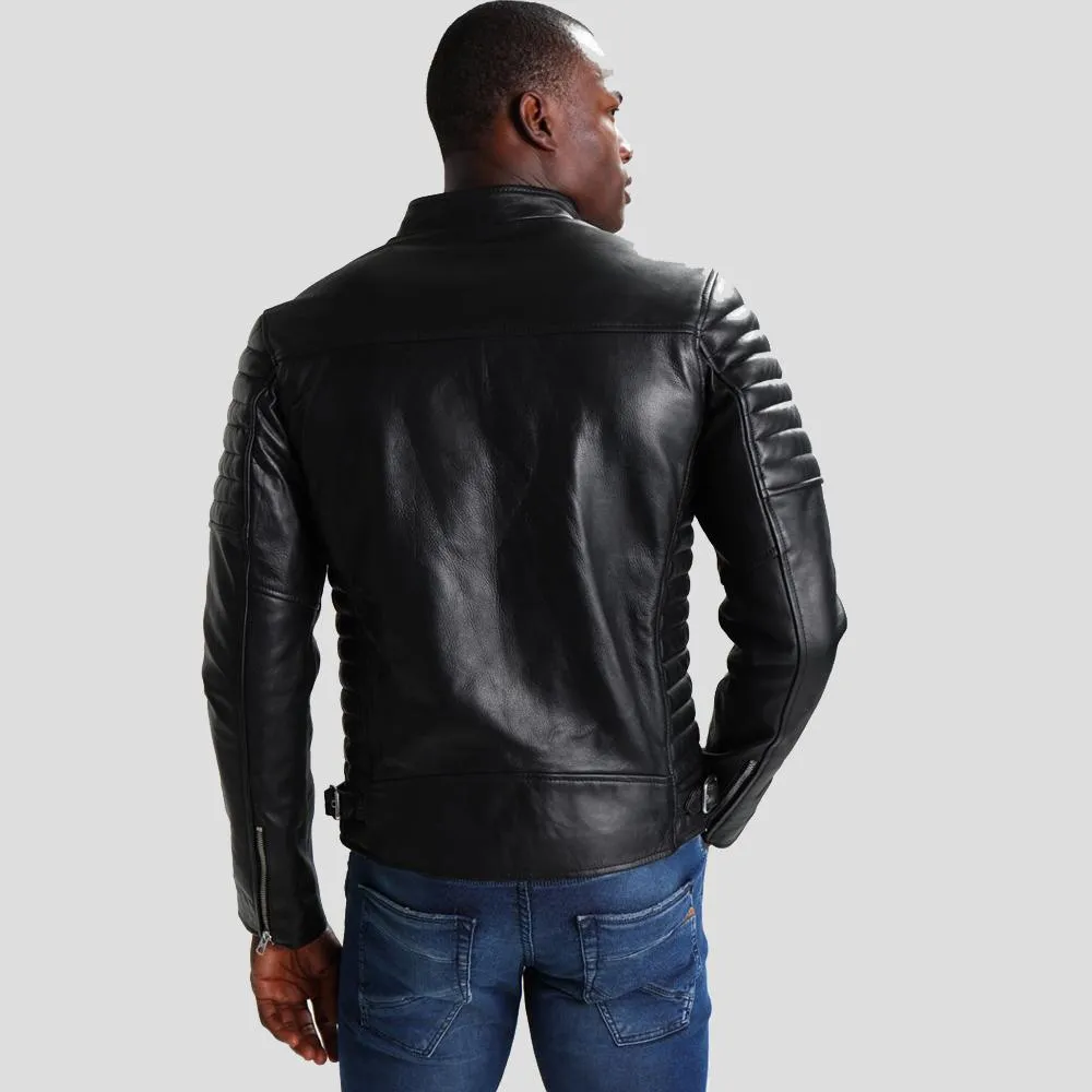 Neil Black Quilted Lambskin Leather Jacket