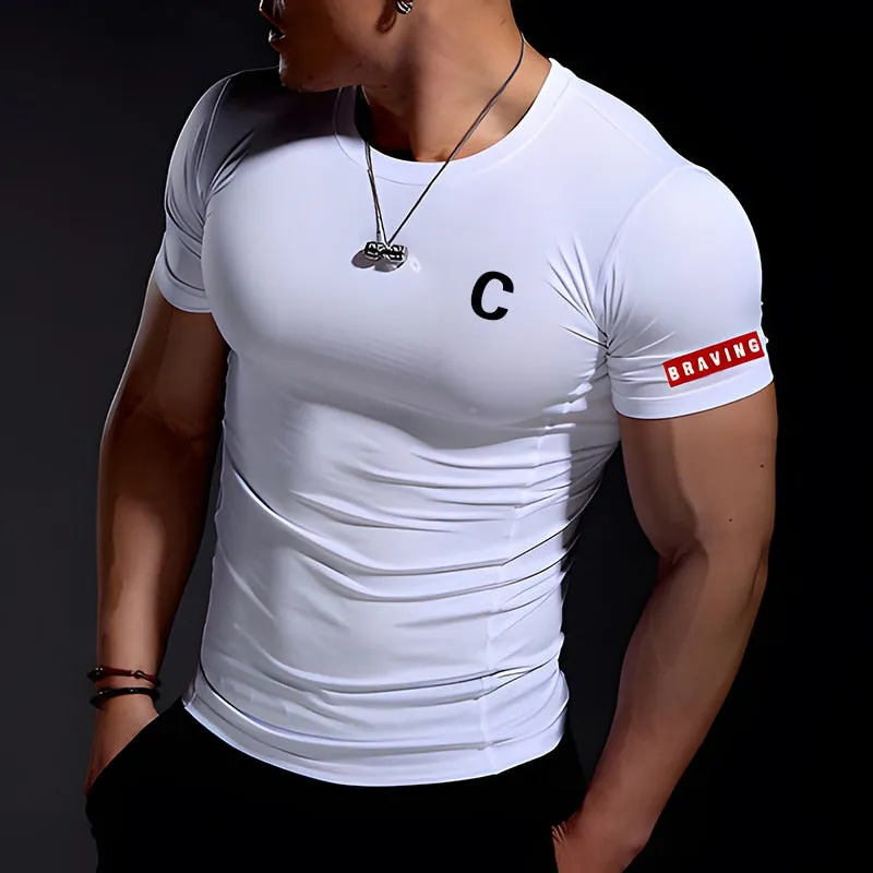 New Fashion Men's Summer Casual Comfortable Tight-Fitting T-Shirt Sports Gym Sportswear Quick-Drying Breathable T Shirt XXS-6XL