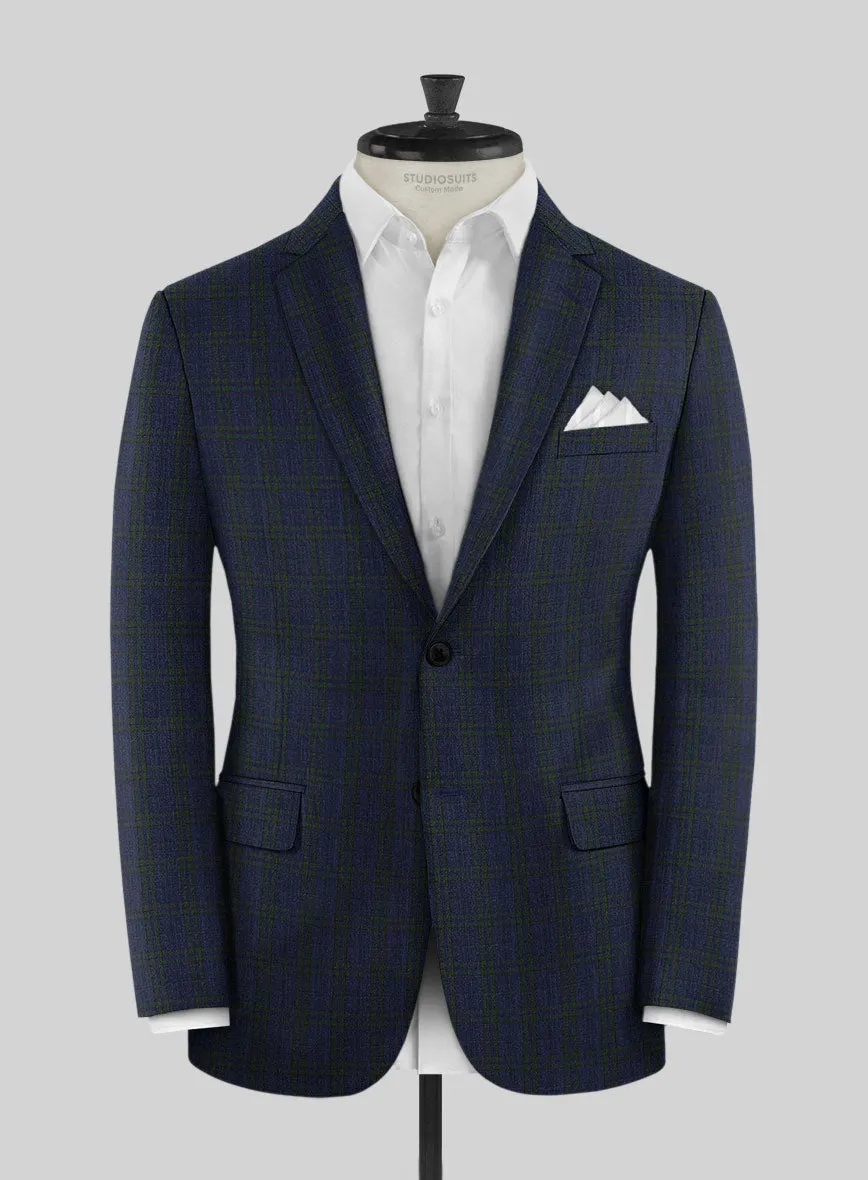 Noble Cinzia Blue Wool Silk Linen Jacket