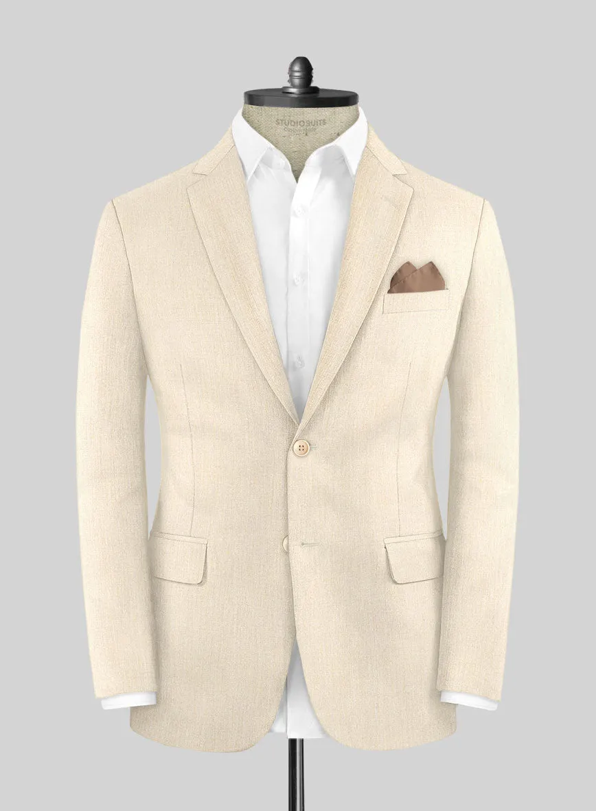 Noble Cream Wool Silk Linen Jacket