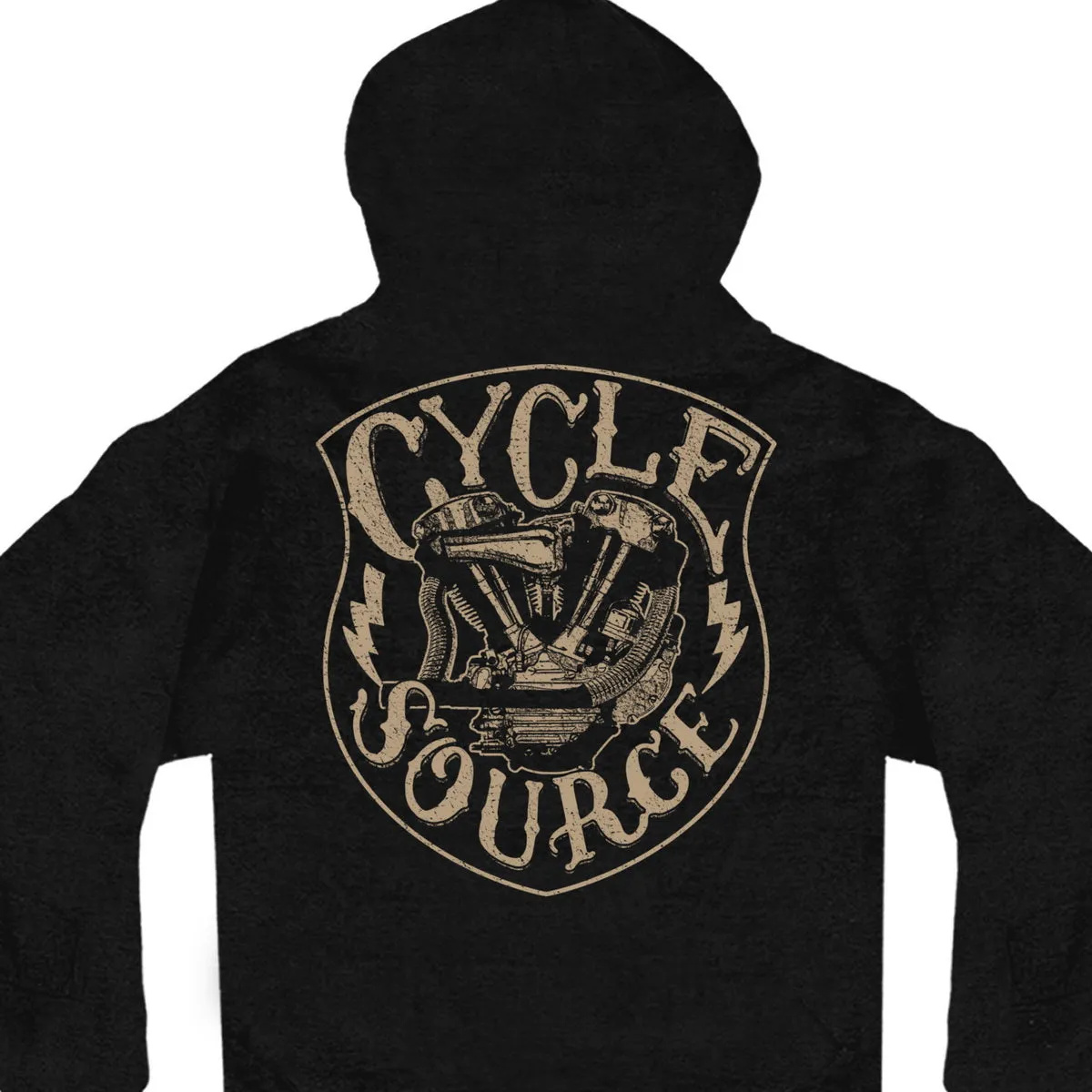 Official Cycle Source Magazine CSM4011 Men’s Knucklehead Black Hoodie Sweatshirt