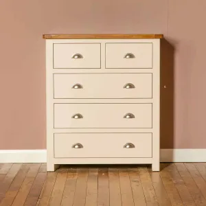 Padstow Cream 2 over 3 Drawer Chest