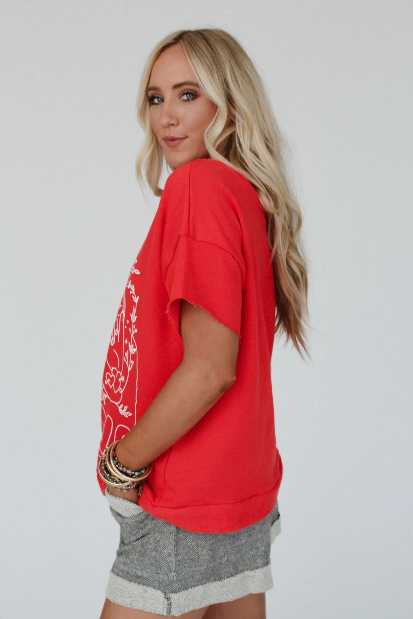 Pinky Promise Graphic Tee - Red