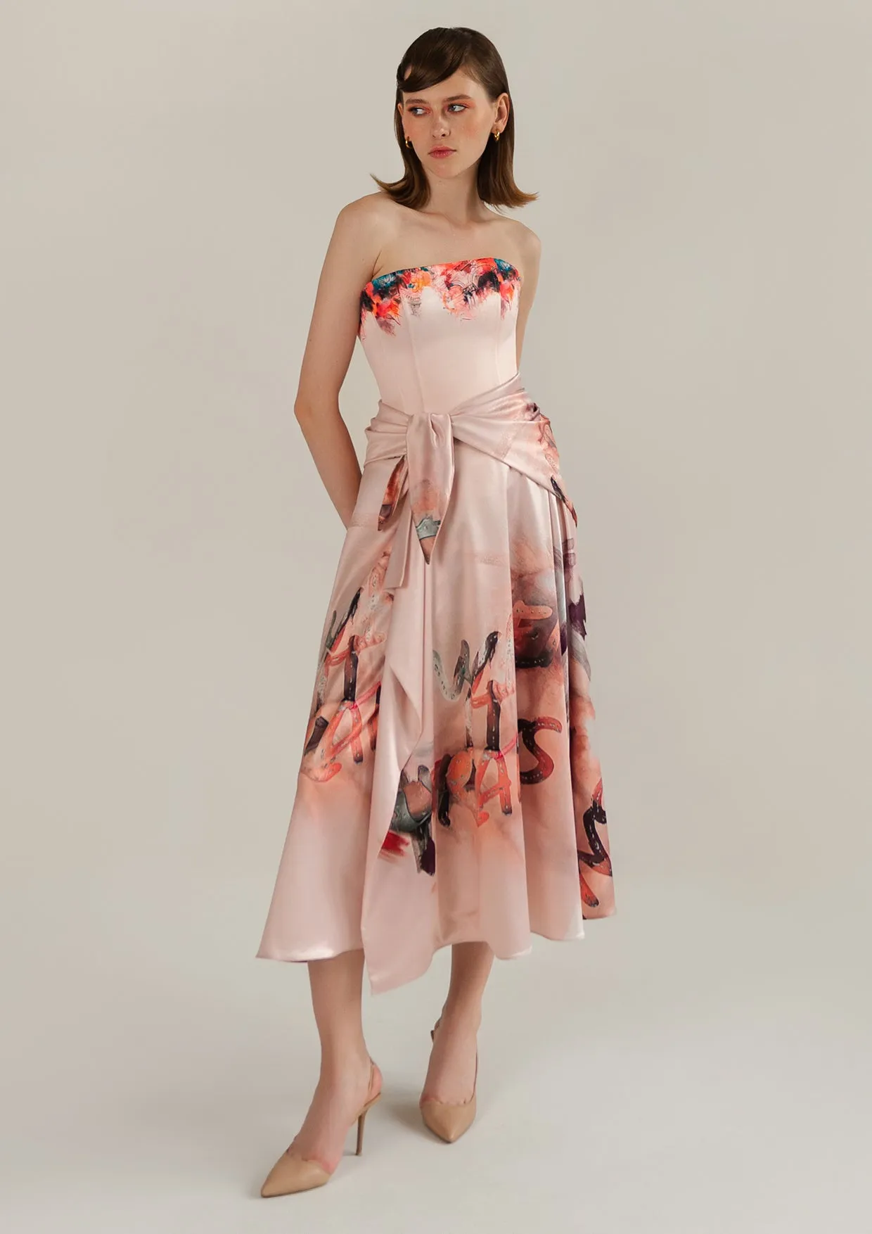 Rain Satin Midi Wrap Skirt