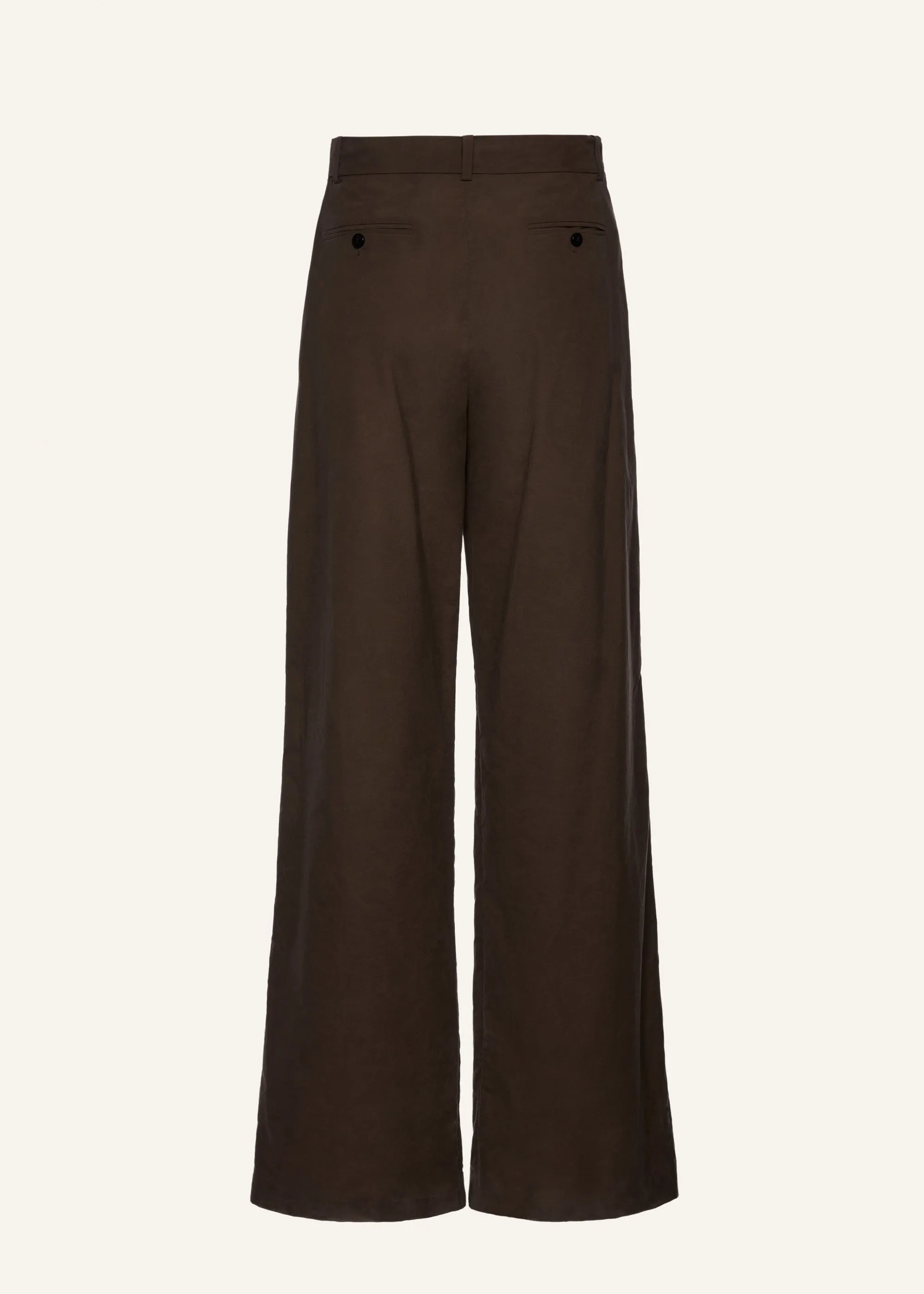 Relaxed cotton trousers in brown