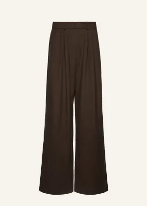 Relaxed cotton trousers in brown