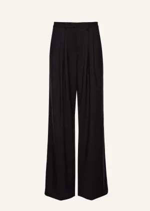 Relaxed wool trousers in violet stripes